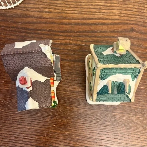 Vintage Christmas Winter Village Town Bakery House & Decorated Village House Y2K - Picture 6 of 12